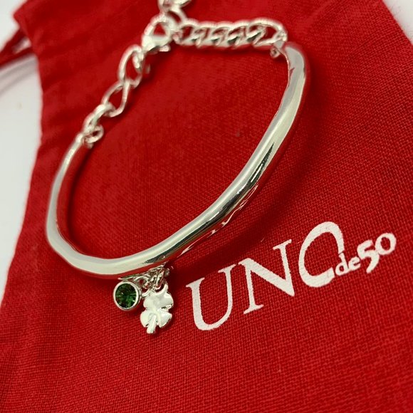 Uno de 50 Lucky Clover Bracelet four-leaf clover charm adjust - Picture 4 of 8